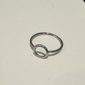 Silver hollow circle ring